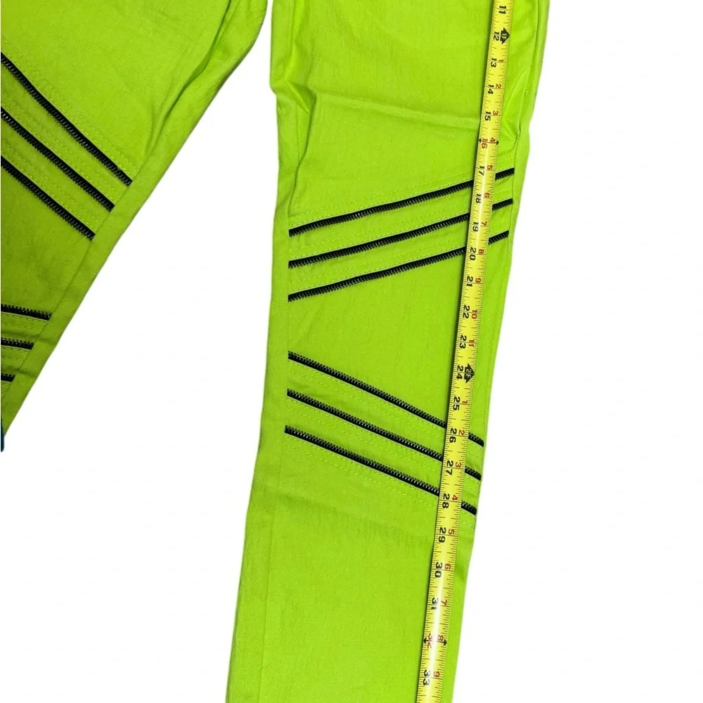 Diane Gilman Green Skinny Jeans Zipper Details Women’s 8 USED - Picture 5 of 9